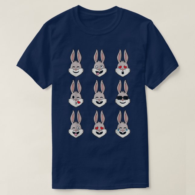 T-shirt Happy Easter Day Rabbit Face Emotions Funny Boys G (Design devant)