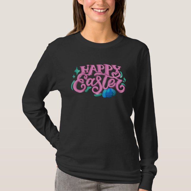 T-shirt Happy Easter Day Women Girls (Devant)