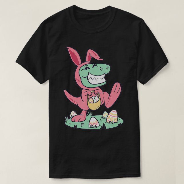 T-shirt Happy Easter Dinosaur Tre Venin For Kids and Women (Design devant)