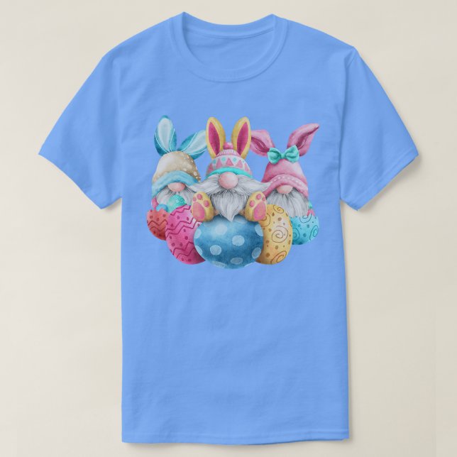 T-shirt Happy Easter Egg Gnomes Three Easter Bunny Ears Ga (Design devant)