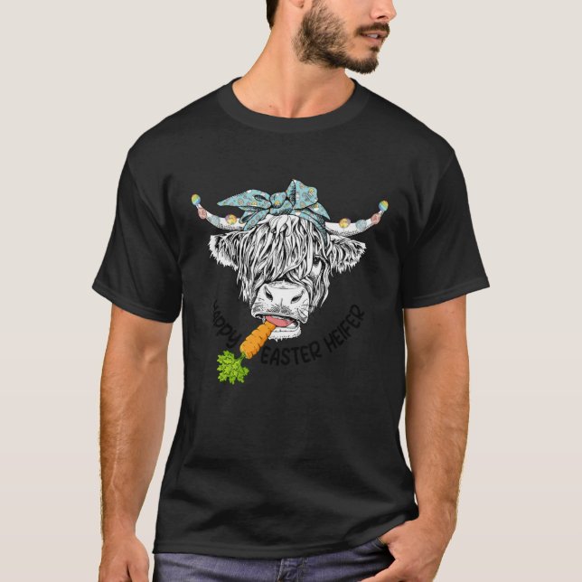 T-shirt Happy Easter Heifer  CowFarmer Easter Day Women Gi (Devant)