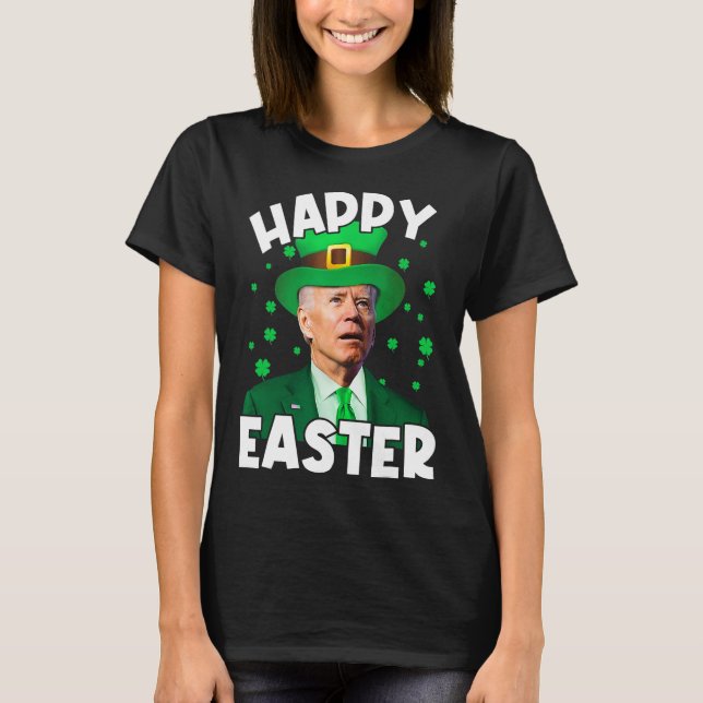 T-shirt Happy Easter Joe Biden Leprechaun Shamrock St Patr (Devant)