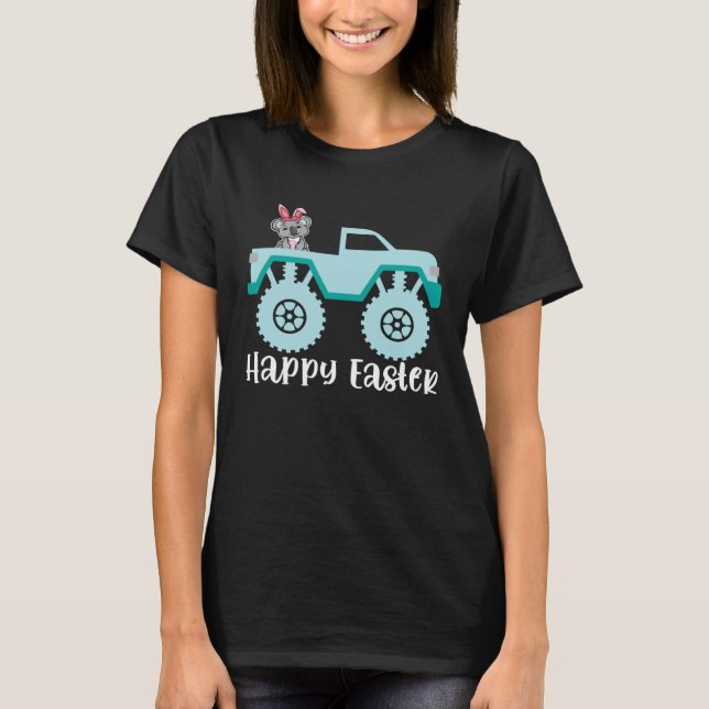 T-shirt Happy Easter Koala Riding Monster Truck Toddler (Devant)