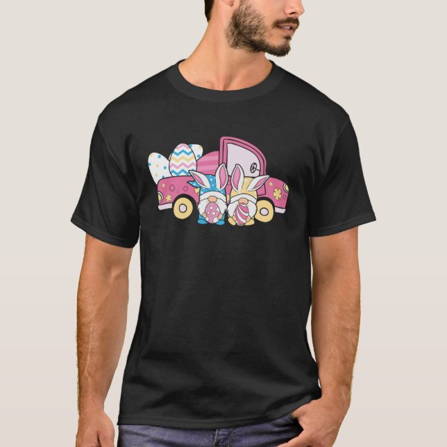 T-shirt Happy Easter Rabbit Truck Bunny Gnome Easter Day E (Devant)