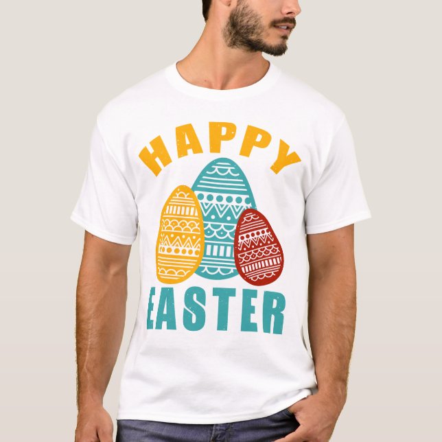 T-shirt Happy Easter Unisex Heavy Cotton Tee, Spring Fest (Devant)