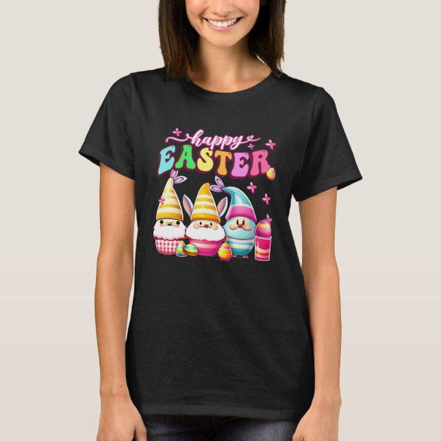 T-shirt Happy Easter With My Gnomies Groovy Bunny Gnome Ea (Devant)