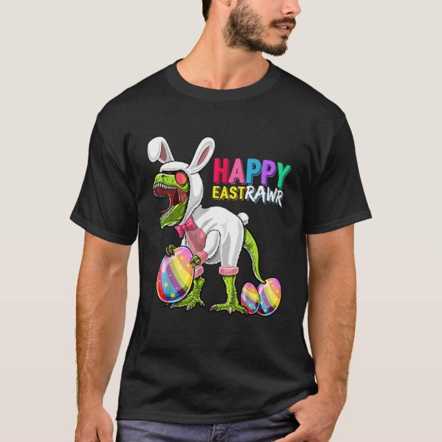 T-shirt Happy Eastrawr Rex Dinosaur Easter Bunny Egg Costu (Devant)