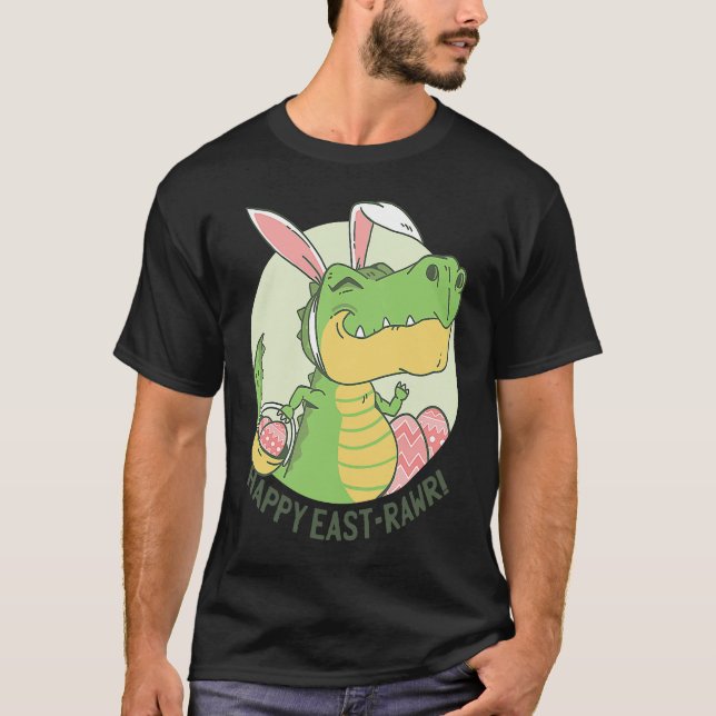 T-shirt Happy Eastrawr Rex Dinosaur Easter Bunny Egg Costu (Devant)
