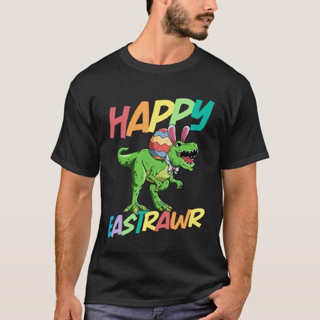 T-shirt Happy Eastrawr Rex Easter Rex Dinosaur Bunny Kid D (Devant)