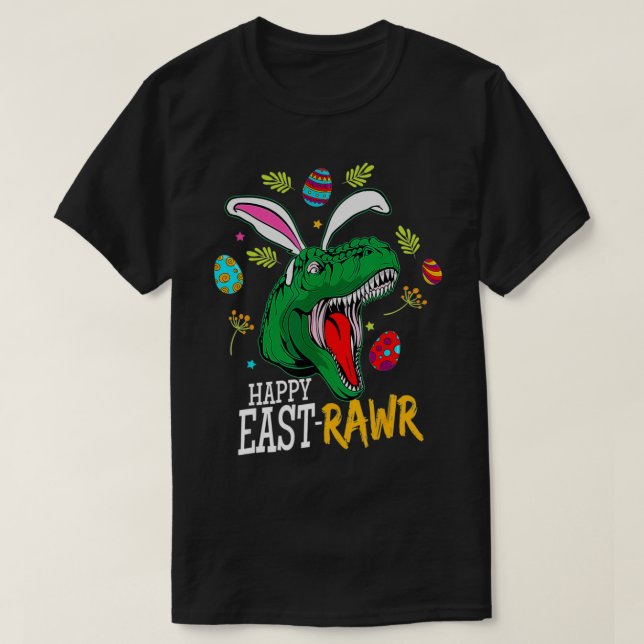 T-shirt Happy Eastrawr T Re Dinosaur Easter Bunny Egg Boy (Design devant)