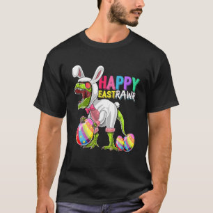 T-shirt Happy Eastrawr T Rex Dinosaur Easter Bunny Egg Cos