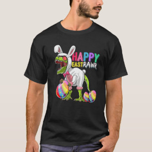 T-shirt Happy Eastrawr T Rex Dinosaur Easter Bunny Egg Cos