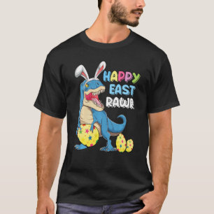 T-shirt Happy Eastrawr T Rex Dinosaur Easter Bunny Egg Cos