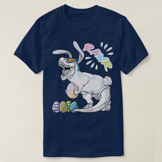 T-shirt Happy Eastrawr T Rex Dinosaur Easter Bunny Egg Cos (Design devant)