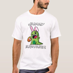 T-shirt Happy Eastrawr T Rex Dinosaur Easter Bunny Egg Cos