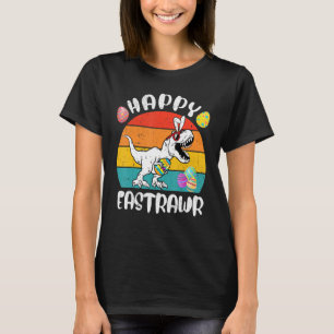 T-shirt Happy Eastrawr T Rex Dinosaur Easter Bunny Egg Cos