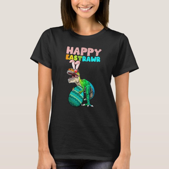 T-shirt Happy Eastrawr Trex Easter Bunny Egg Dinosaur Kids (Devant)