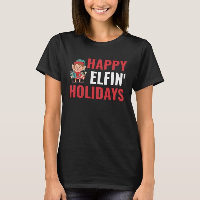 T-shirt Happy Elfin Holidays Clothing  Kids  Elf Christmas (Devant)
