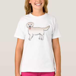 T-shirt Happy English Cream Golden Retriever Cartoon Chien