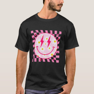 T-shirt Happy Face Fleur Faisy Chemise Preppy Smi esthétiq