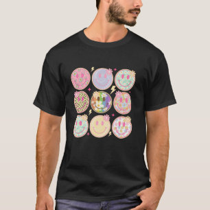 T-shirt Happy Face Fleur Faisy Chemise Preppy Smi esthétiq