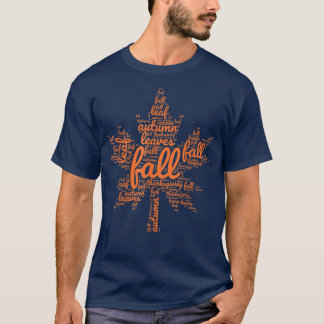 T-shirt Happy Fall Automne laisse des mots Graphic mignon