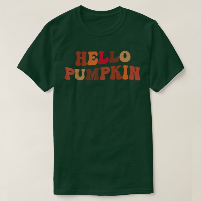 T-shirt Happy Fall Hello Pumpkin Retro Fall Autumn Vibes  (Design devant)