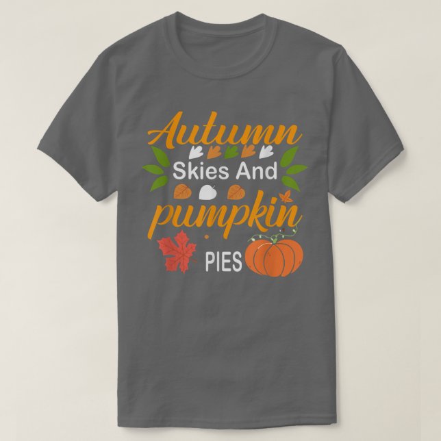 T-shirt Happy Fall Yall Ciel d'automne et tartes citrouill (Design devant)