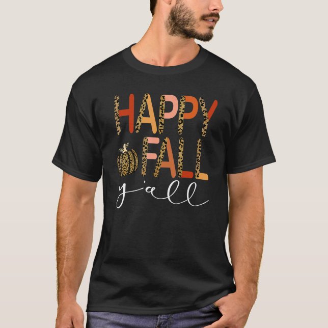 T-shirt Happy Fall Yall Citrouille Hello Fall Thanksgiving (Devant)