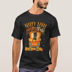 T-shirt Happy Fall Y'all Doberman Chien sur le Citrouille 