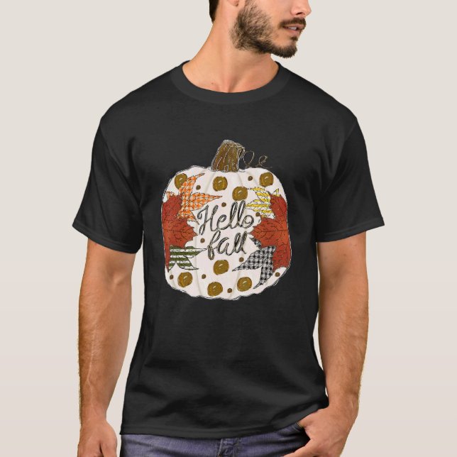 T-shirt Happy Fall Y'all Fall Maple Leaf Citrouille Automn (Devant)