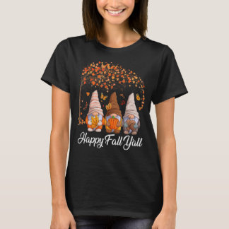 T-shirt Happy Fall Y'all Gnome Autumn Gnomes Pumkin Spice