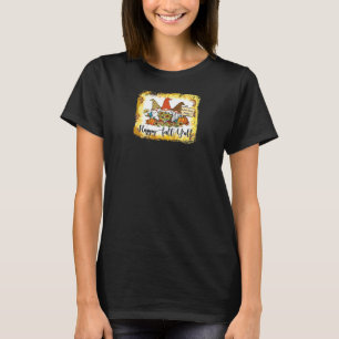 T-shirt Happy Fall Y'all Leopard Citrouille Gnome automne