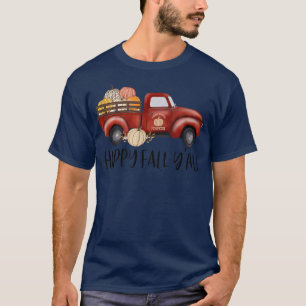 T-shirt Happy Fall Y'all mignon Camion Citrouille Automne 