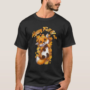 T-shirt Happy Fall Yall Red Forest Fox Baby Animal Automne