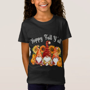 T-Shirt Happy Fall Yall Truck Gnomes Citrouille Halloween