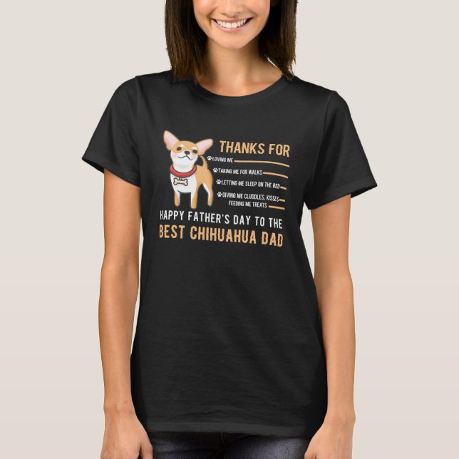 T-shirt Happy Father s Day Best Chihuahua Dad Chihuahua Ow (Devant)
