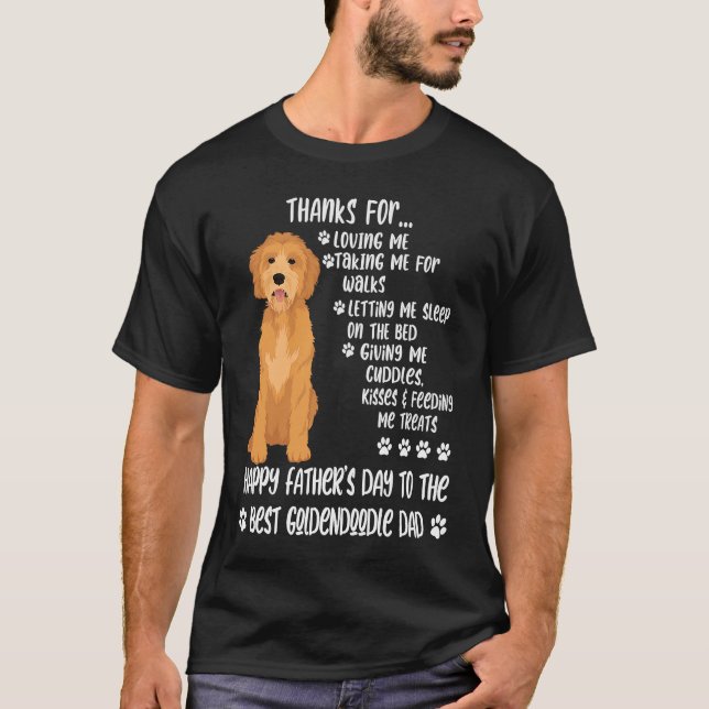 T-shirt Happy Father's Day 2021 Goldendoodle Dad dog (Devant)