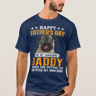 T-shirt Happy Father's Day Pug Dog Dad Gifts For Men 
