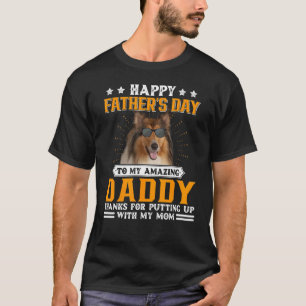 T-shirt Happy Fête des pères Rough Collie Chien Papa Pour