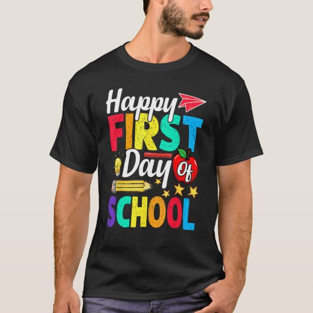 T-shirt Happy First Day Of School Cute  Back To School 1 (Devant)