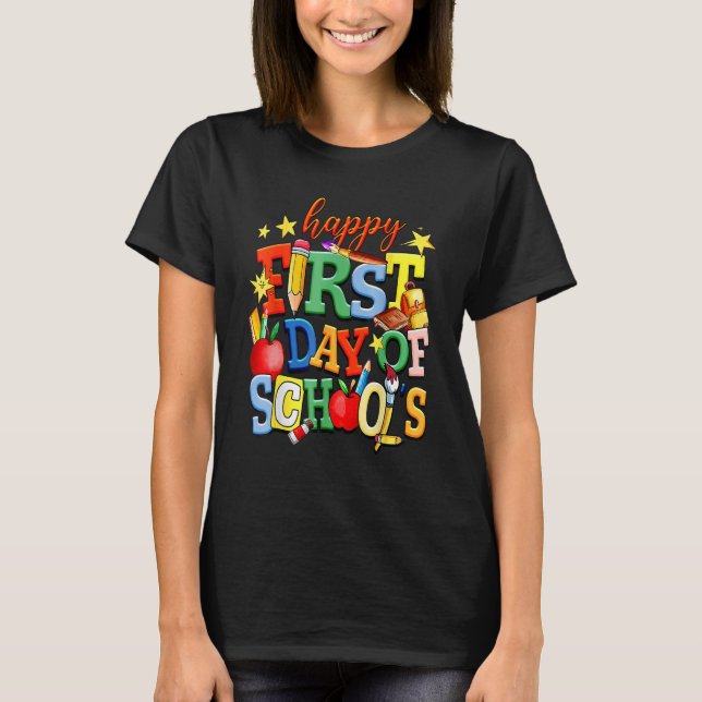 T-shirt Happy First Day Of School Welcome Back To School K (Devant)