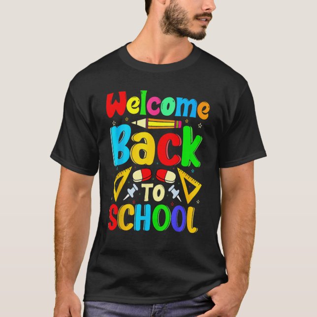 T-shirt Happy First Day School Welcome Back To School Cute (Devant)