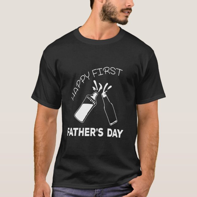 T-shirt Happy First Father s Day Long Sleeve (Devant)