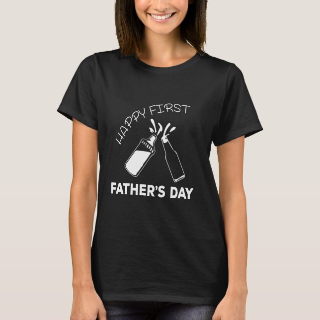 T-shirt Happy First Father s Day Long Sleeve (Devant)