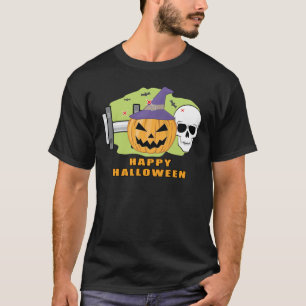 T-shirt Happy Fitness Halloween - Crâne Effrayant et Citro