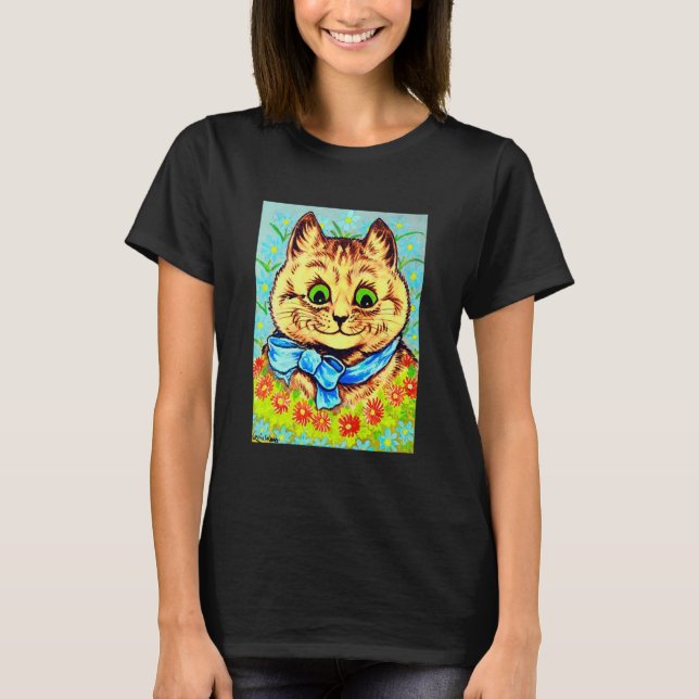 T-shirt Happy flower cat de Louis Wain (Devant)