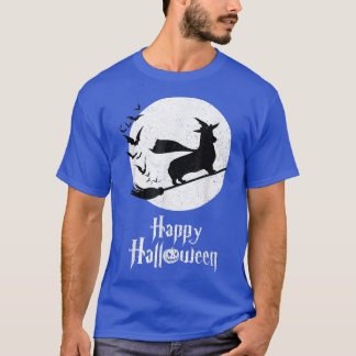 T-shirt Happy Funny Halloween Costume sorcière Corgi Chien