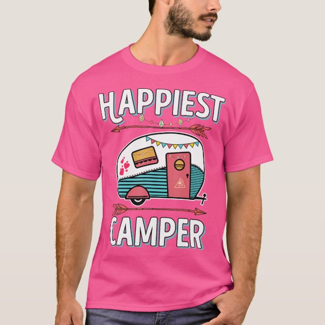 T-shirt Happy Glamper Camper - Camping Randonnée (Devant)
