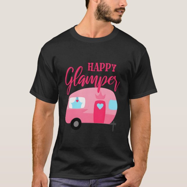 T-shirt Happy Glamper Camping (Devant)